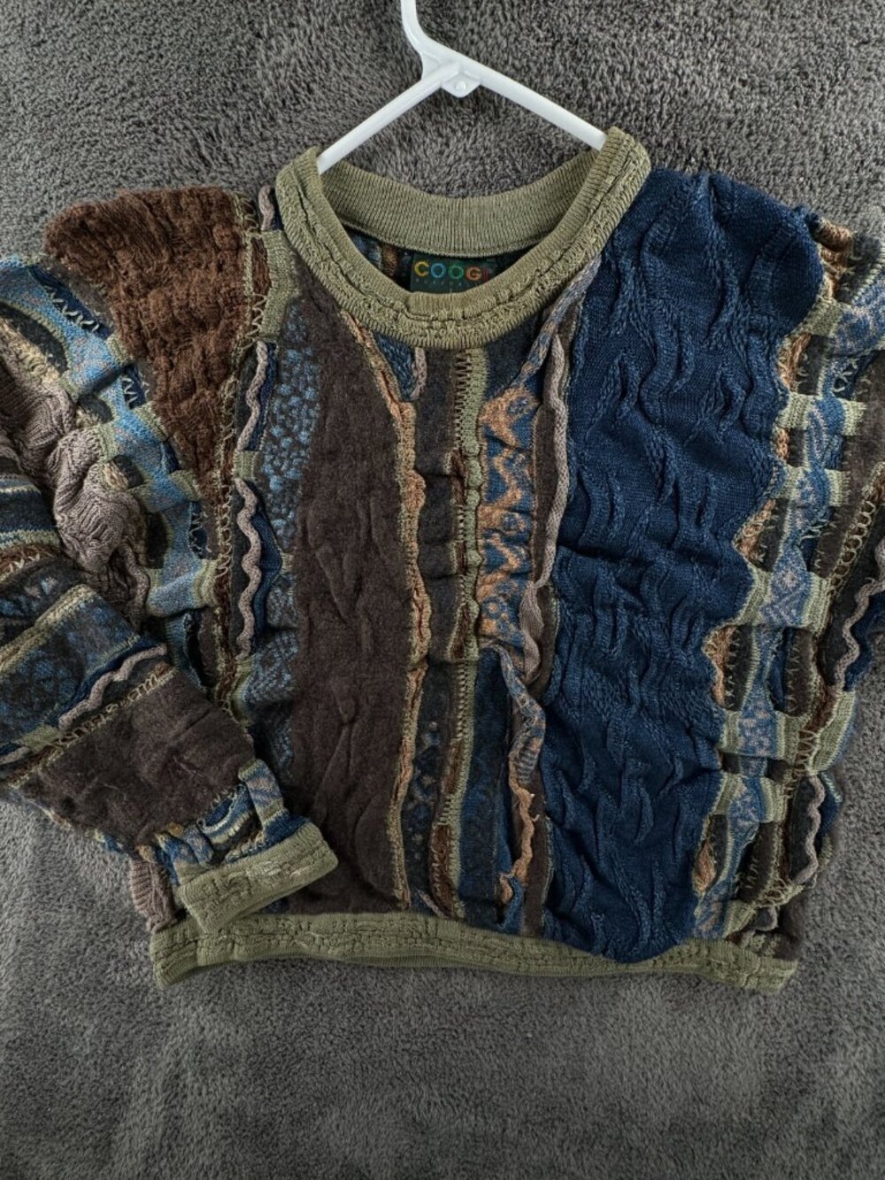 COOGI Authentic Women Sweater Large Pullover Colorful Cotton Wool Linen Crop